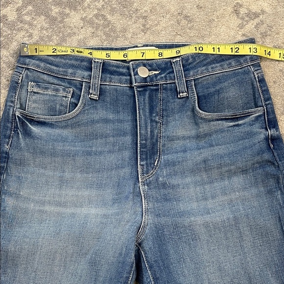 New L’Agence Marty High Rise Flare Jeans Hanson Blue Long Sz 25 - Picture 8 of 11